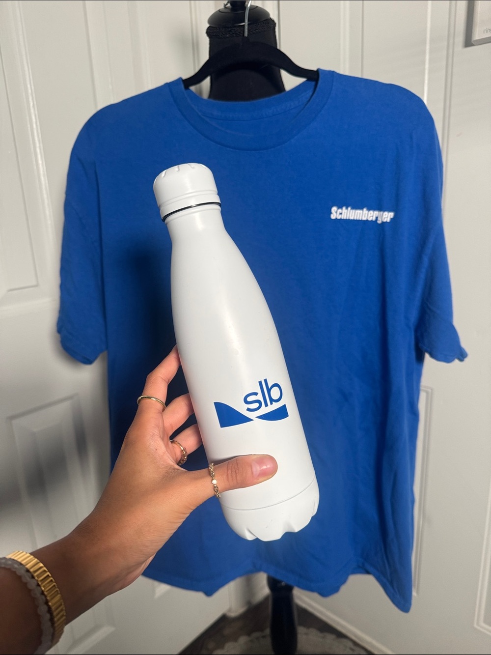 SLB White Stainless Bottle & SLB T Shirt